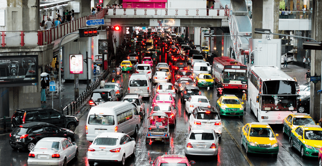 bangkok traffic during wet season