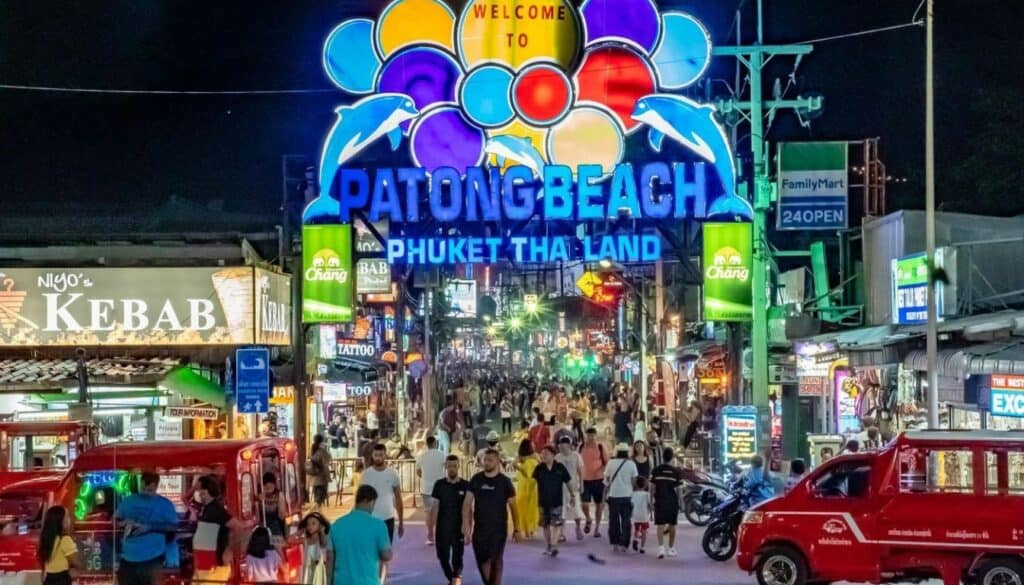 enjoy the nightlife in Patong. Image of Bangla Road in Phuket